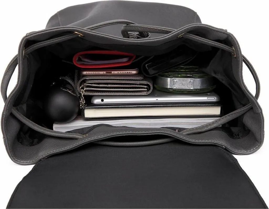 Petit Sac à Dos Femme Étanche Cuir PU Souple avec Poches Multiples - 2