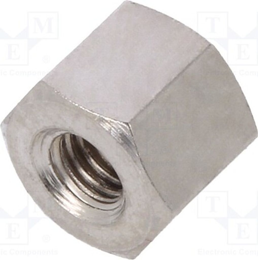 10x Distanzmuffe mit Gewinde 5mm Innengew: M3 sechskant Messing 115X05 Distanzelem