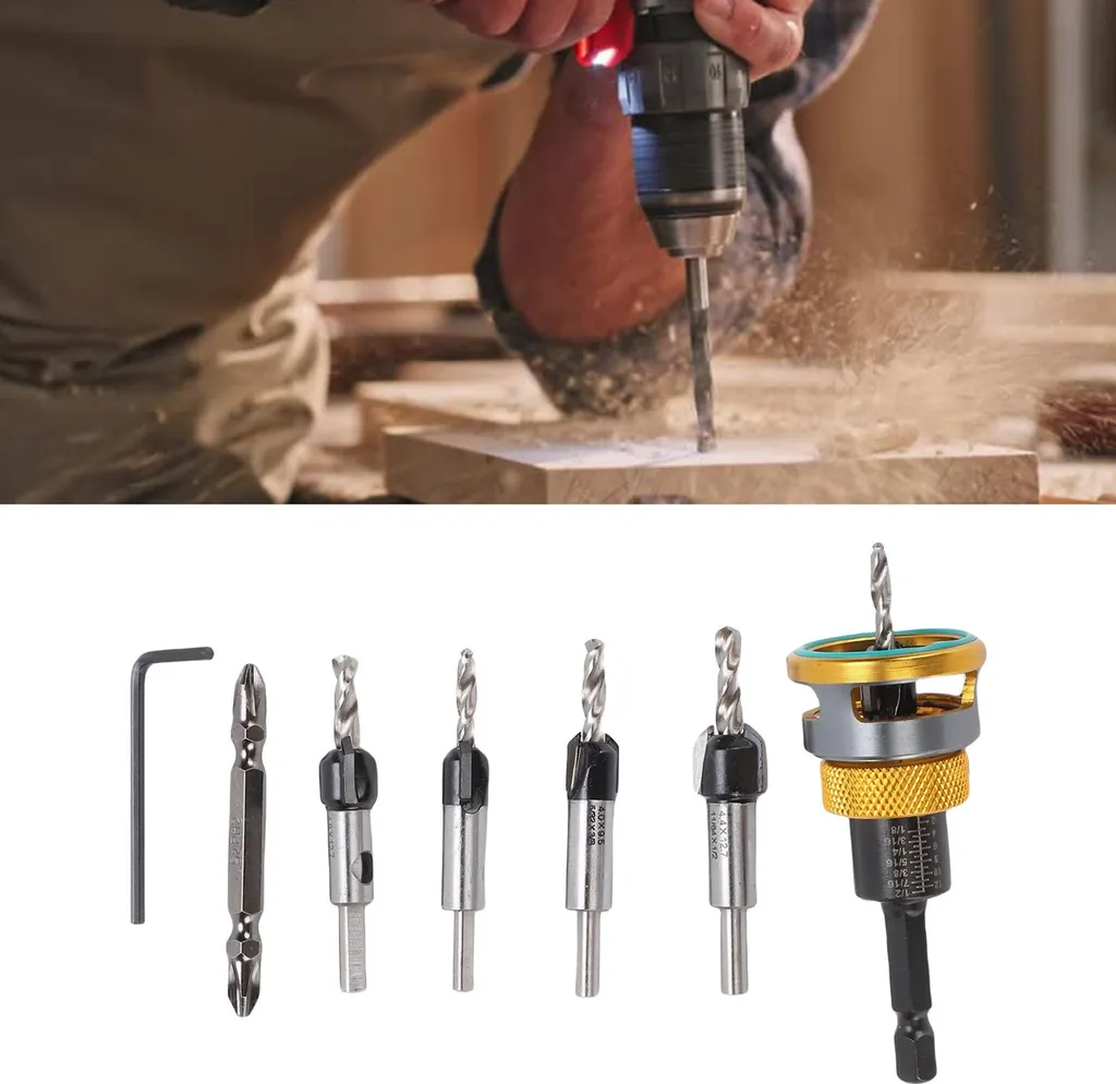 Foret chanfreineur avec butée de profondeur et queue hexagonale stable - 12