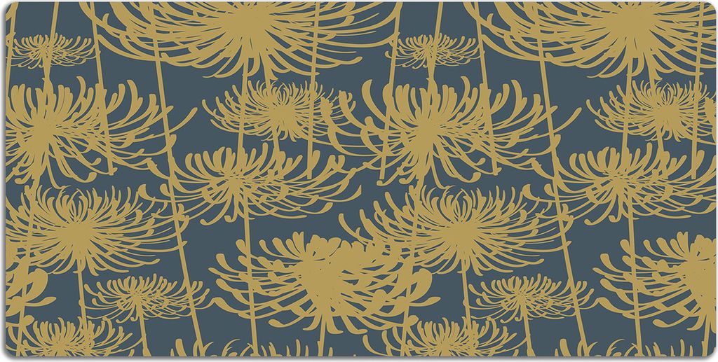 Schreibtischmatte Tischunterlage 120x60 cm Mauspad - Goldene Blumen