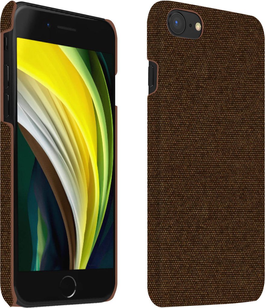 Apple iPhone 7 / 8 / SE 2020 Stoffhülle, stoßfeste Handyhülle – Dunkelbraun