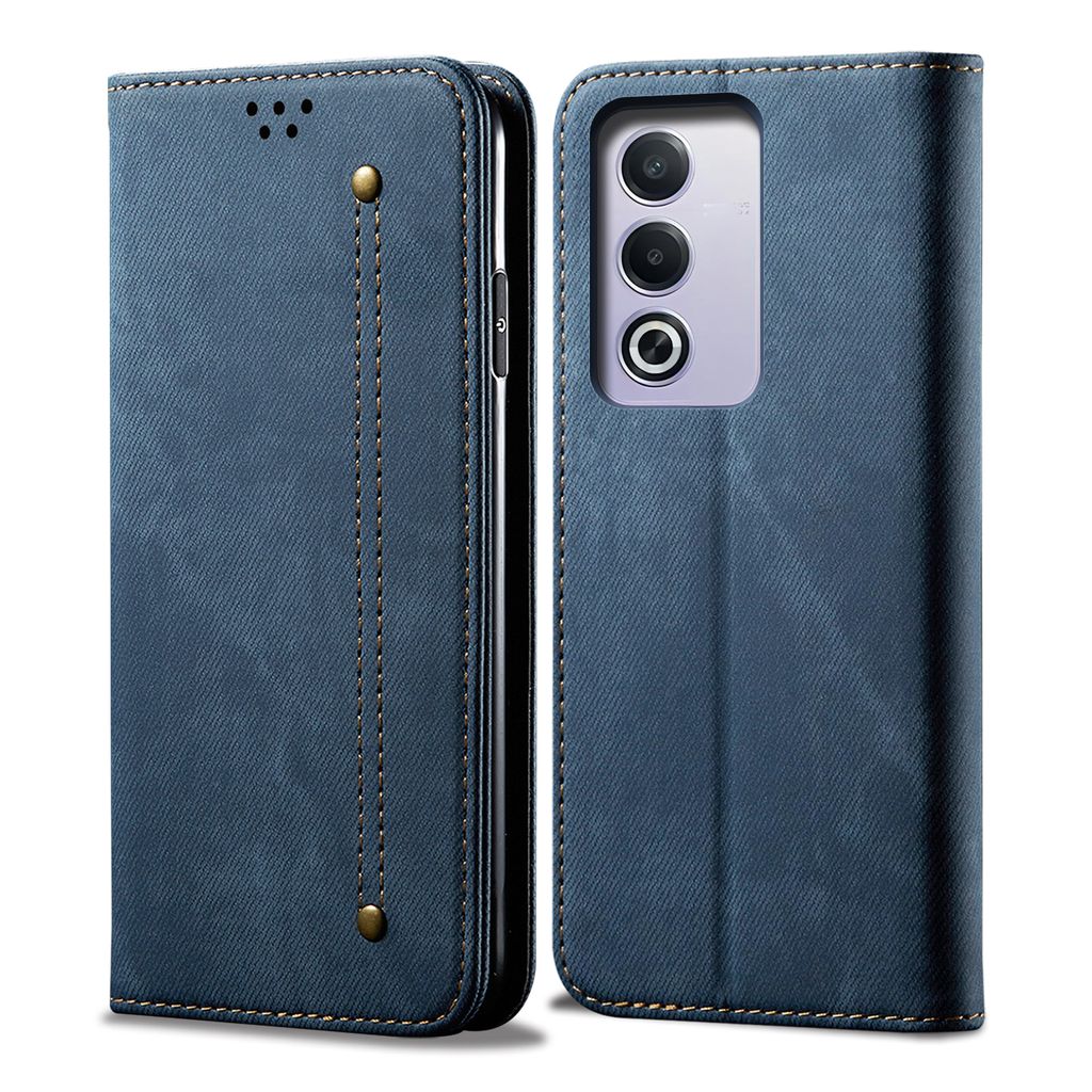 Hülle für Oppo A3 Pro /Oppo K12x Leder Brieftasche Flip Bookstyle Schutzhülle mit Standfunktion Blau