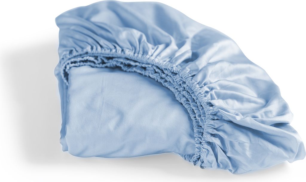 Cinderella Sundays - Spannbettlaken (bis 25 cm) - Satin - 90x200 cm - Soft Blue