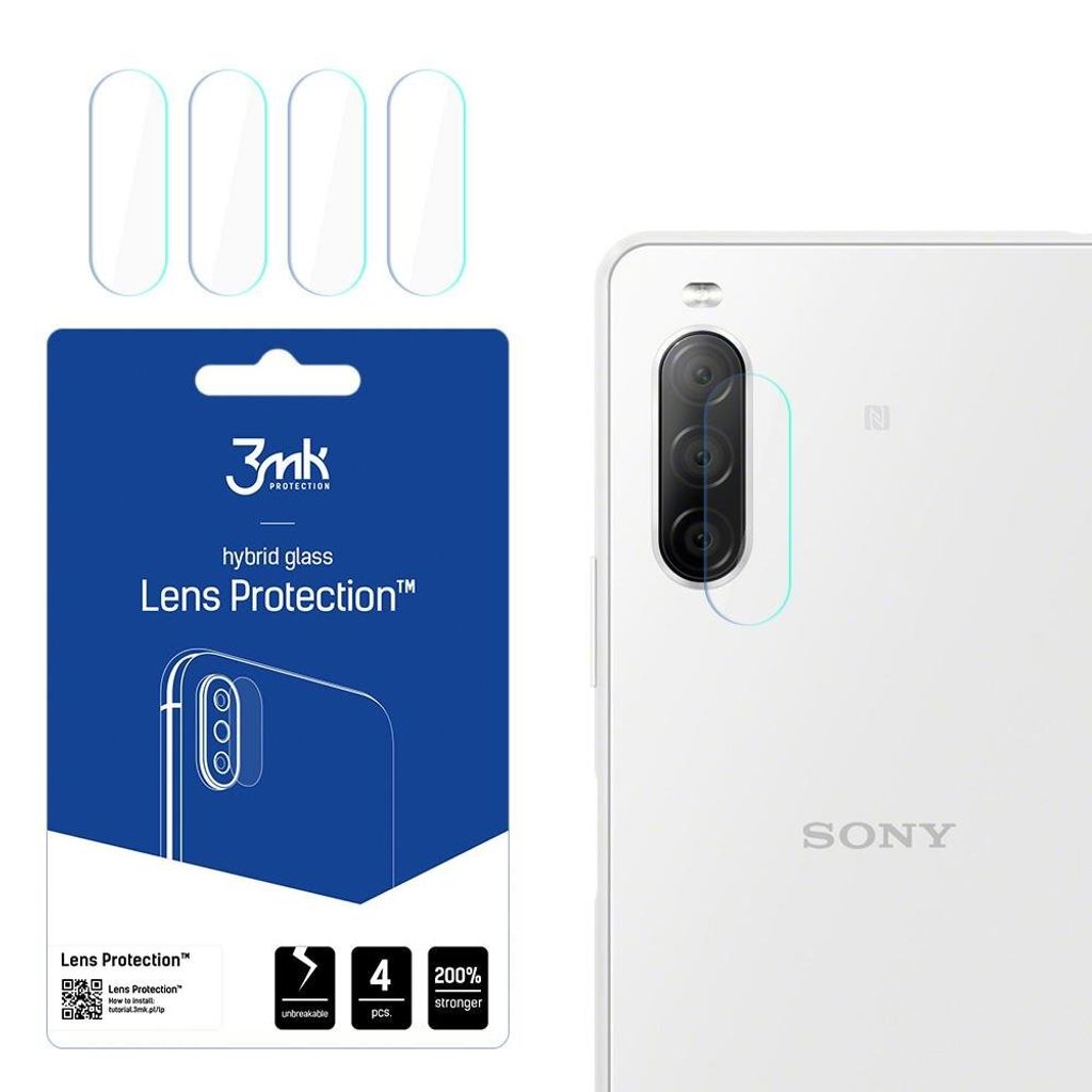 3mk Hybridglas Lens Protection für Sony Xperia 10 II Kamera Objektiv Kameralinse 0,16mm 6H (4 Stück)