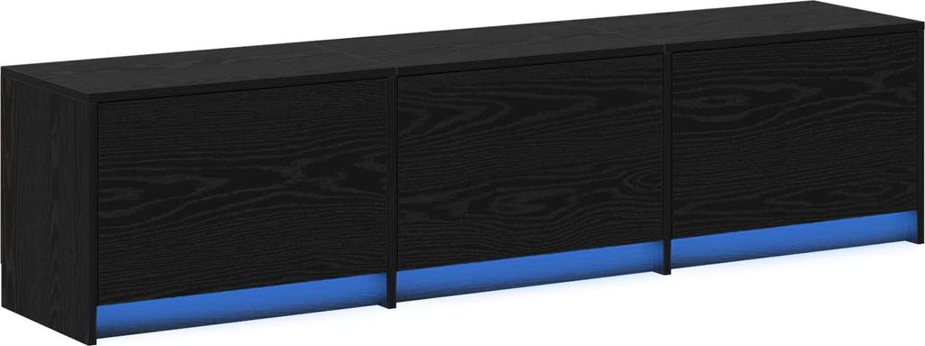 TV-Schränk Schwarz Eichen-Optik 165 x 34 x 40 cm Holzwerkstoff