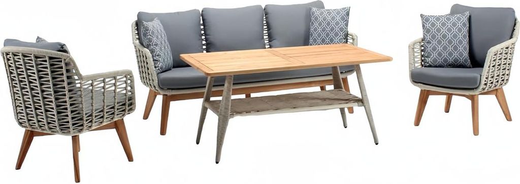 Rattanmöbel Sofagarnitur Garten Terrasse Set Möbel Lounge Balkon Outdoor 4tlg.