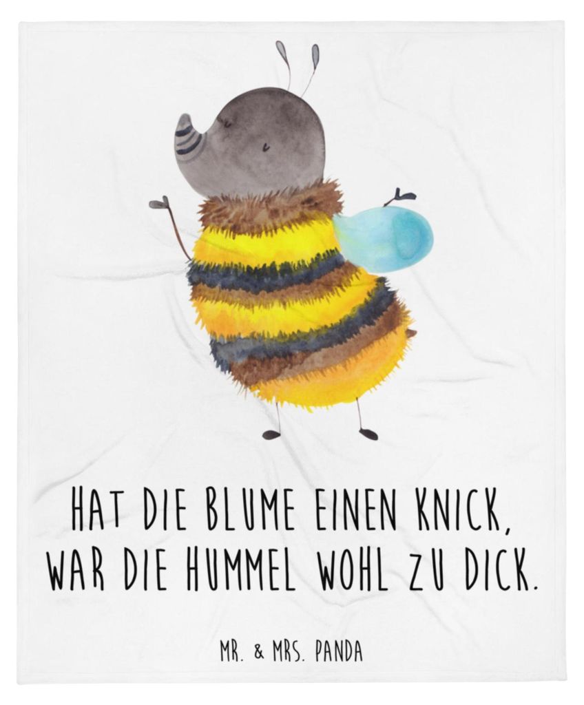 Mr. & Mrs. Panda Kuscheldecke Hummel flauschig - Weiß - Geschenk, Natur, Blume, Sofaüberwurf, Sofadecke, Biene, Lustige Sprüche, Decke, Bettdeck...