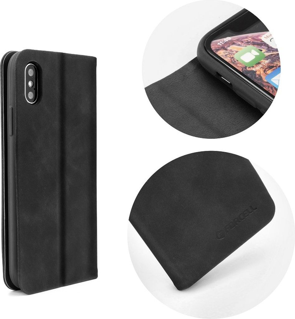 Buch Tasche SILK Premium kompatibel mit SAMSUNG GALAXY S8 (G950F) Handy Hülle Etui Brieftasche Schutzhülle mit Standfunktion, Kartenfach Schwarz