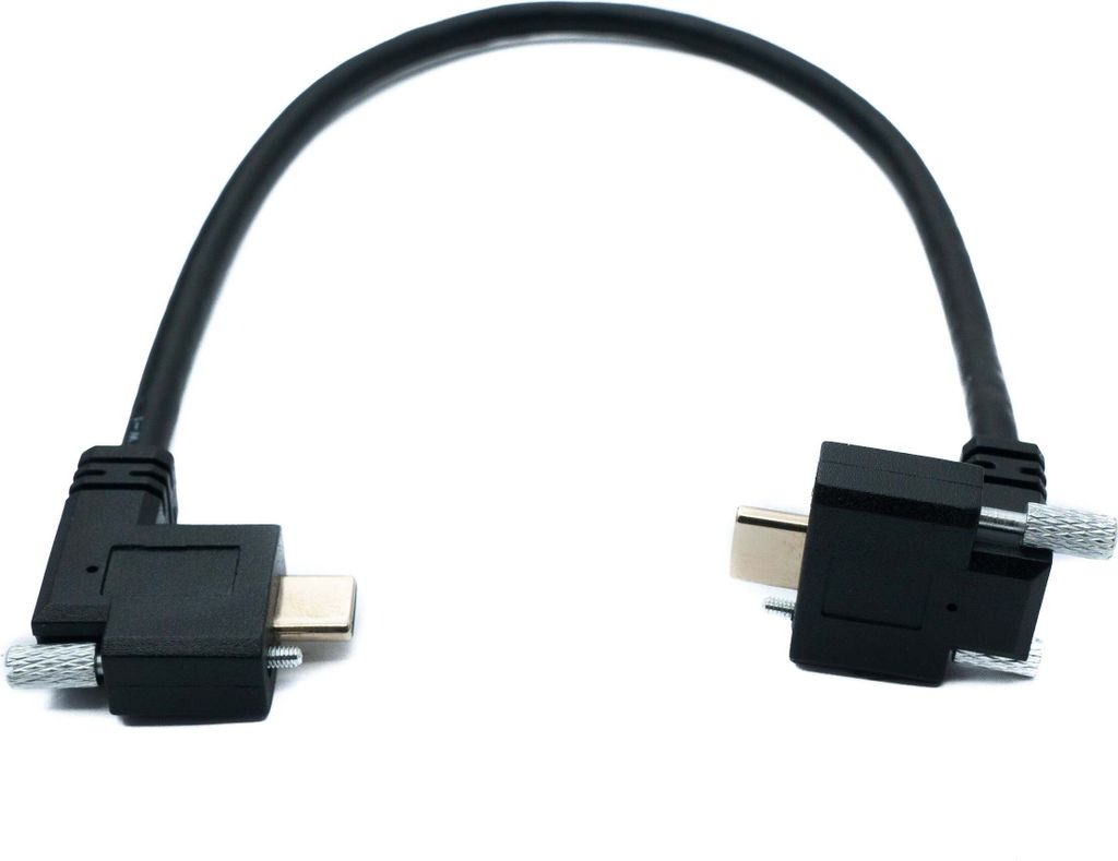 SYSTEM-S USB 3.1 Gen 2 Kabel 30 cm Typ C Stecker zu Stecker Single Double Screw 2x Winkel Up Down 10 Gbit/s