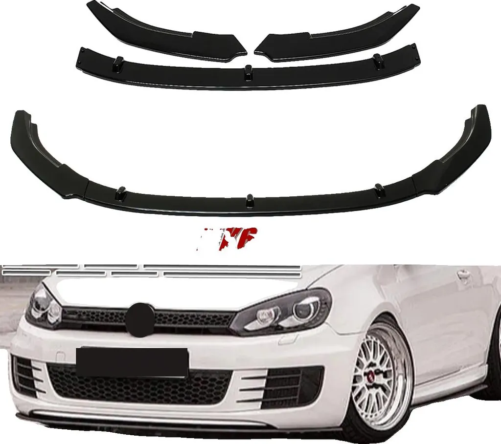 Lame Avant Noir Brillant en Polypropylène Haute Qualité Golf 6 GTI