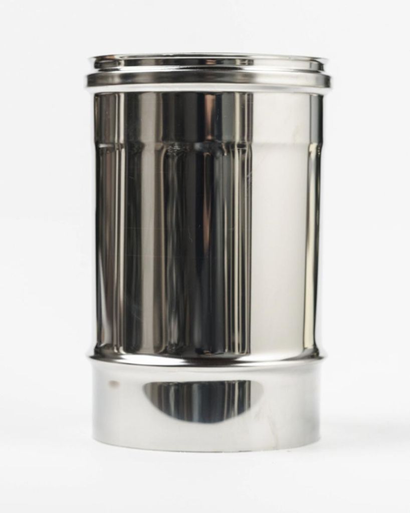 RVS kachelpijp 80 / 130 mm × 25 cm, dubbelwandig geïsoleerd Productafbeelding 
