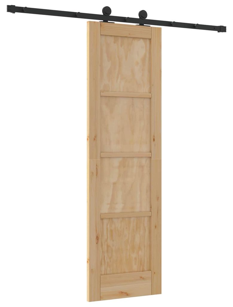 vidaXL Schiebetür Natürlich und Schwarz 61 x 198,5 cm