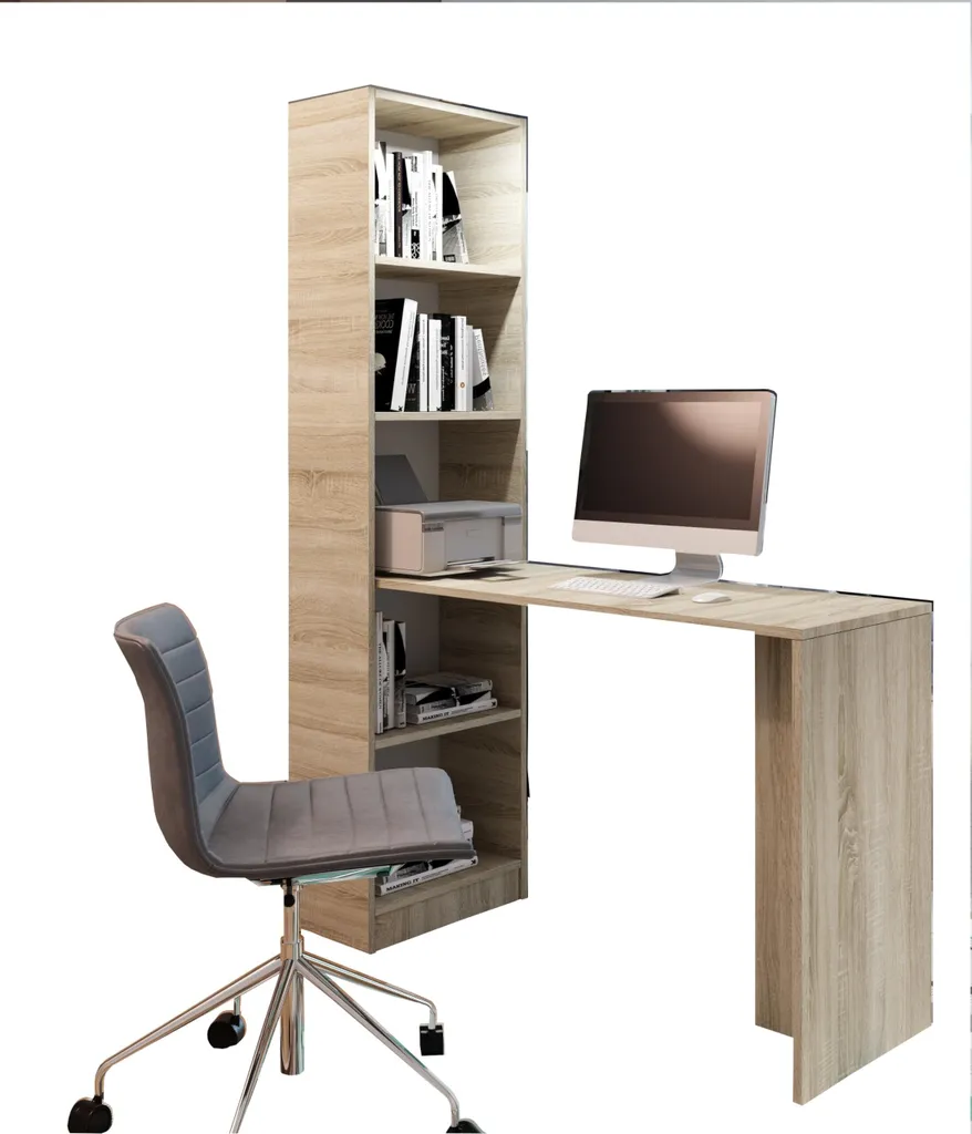 Bureau classique KIER B-1 chêne Sonoma 125x183x50 cm pour espace de travail