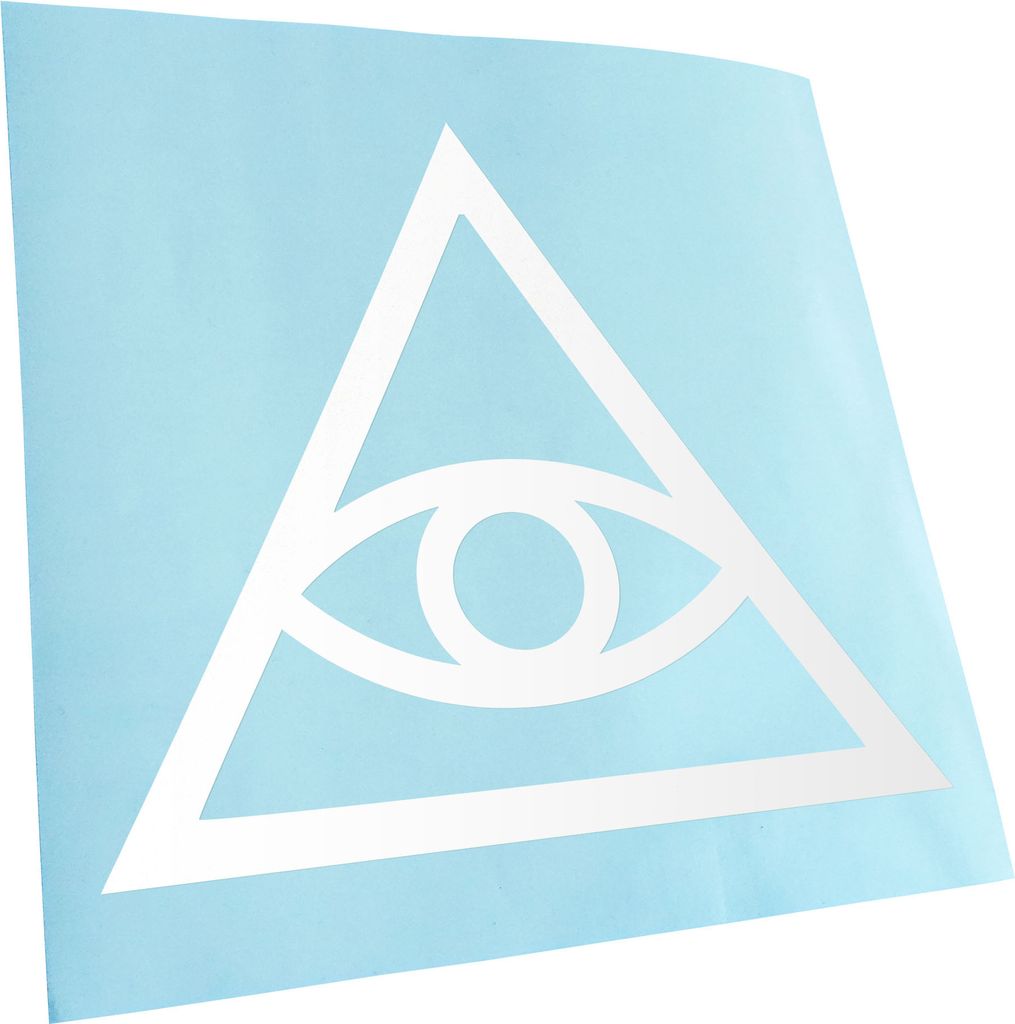 Kiwistar - Autoaufkleber - Auge der Vorsehung I - Weiss - 60x52cm - Aufkleber für Auto, Laptop, Fahrrad, LKW, Motorrad mehrfarbig JDM Decal Racing