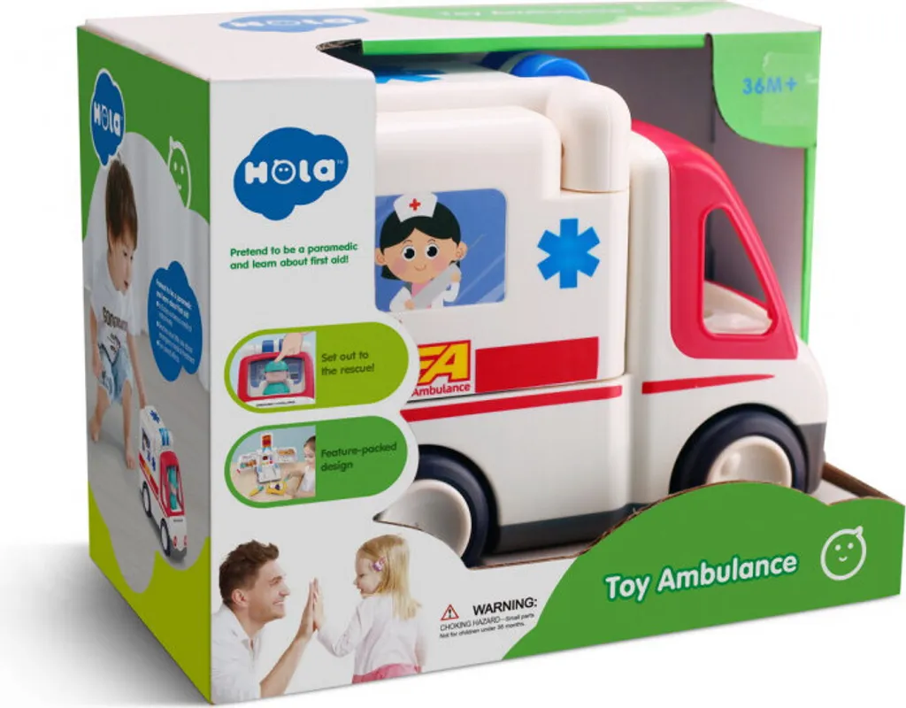 Voiture ambulance robuste pour enfant résistant aux chocs et chutes