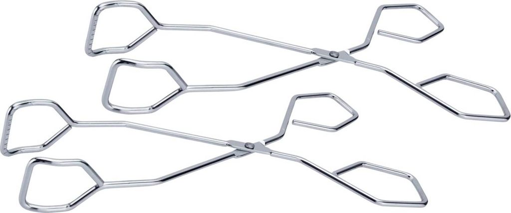 Grillzange 30 cm, verchromt - 2 Stück
