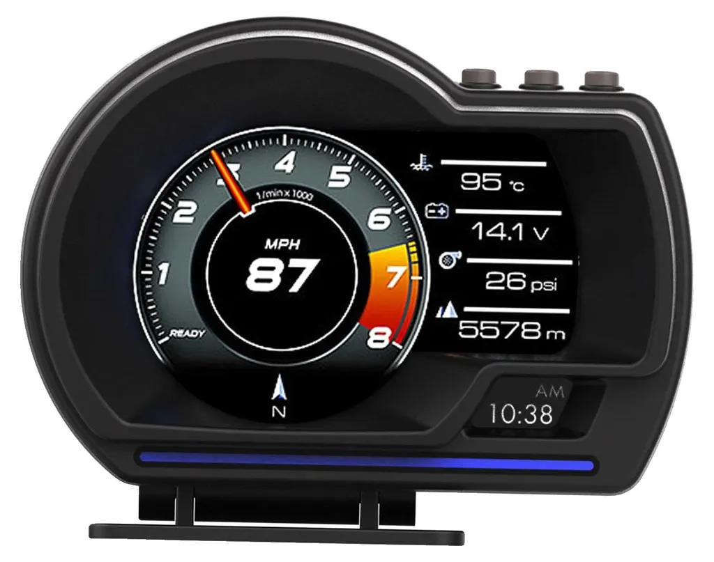 Affichage tête haute LED haute résolution noir - Diagnostic OBD2 Pro