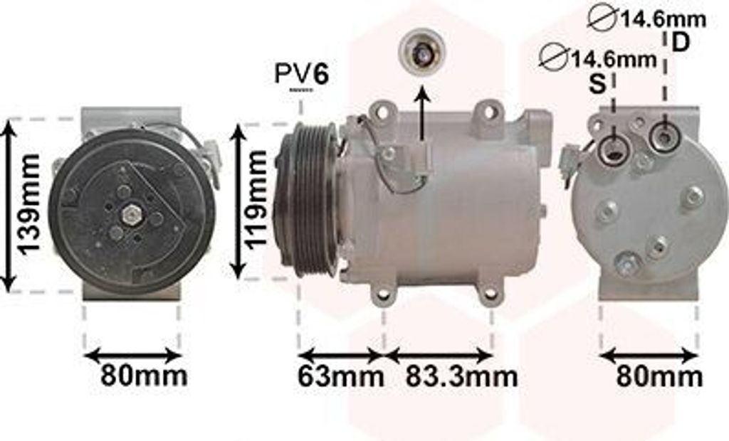 VAN WEZEL 5900K121 Klimaanlage Klimakompressor PAG 46 R134a für VOLVO V70 II (285) XC90 I (275) S60 I (384) S80 I (184)