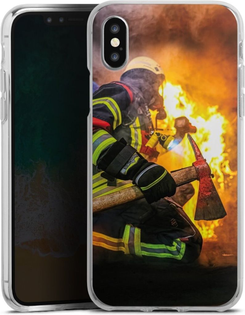 DeinDesign Handyhülle für Apple iPhone X Silikon Hülle Case Smartphone Schutzhülle Feuer Feuerwehr Lebensretter