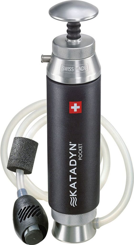 A Katadyn Pocket water filter is shown against a white background.