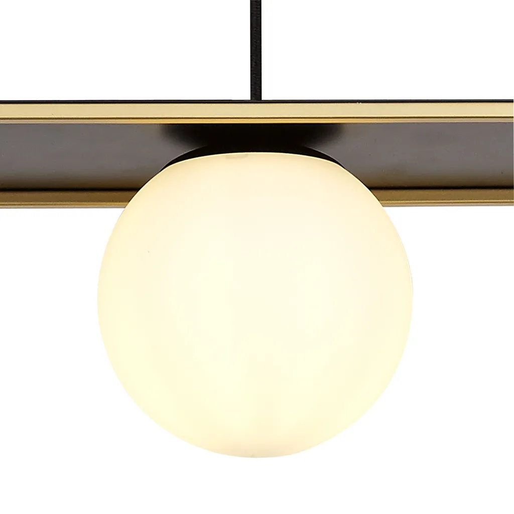 Lampe Toolight APP1164-3CP design 3 globes dorés et diffuseurs blancs - 4
