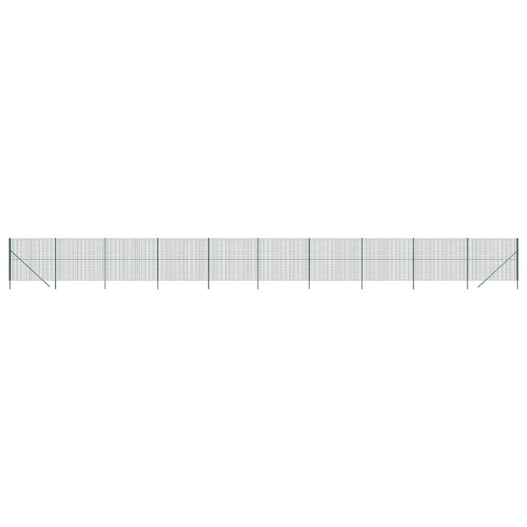 Maschendrahtzaun Grün 1,6x25 m Verzinkter Stahl