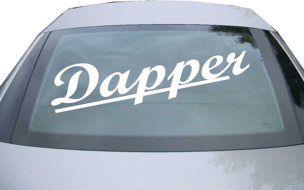 Indigos UG - Aufkleber Heckscheibe & Motorklappe DE7074 - weiß - 600x189 mm - Dapper - Auto Scheiben Fenster Heckklappe Tuning Racing JDM - Die cut