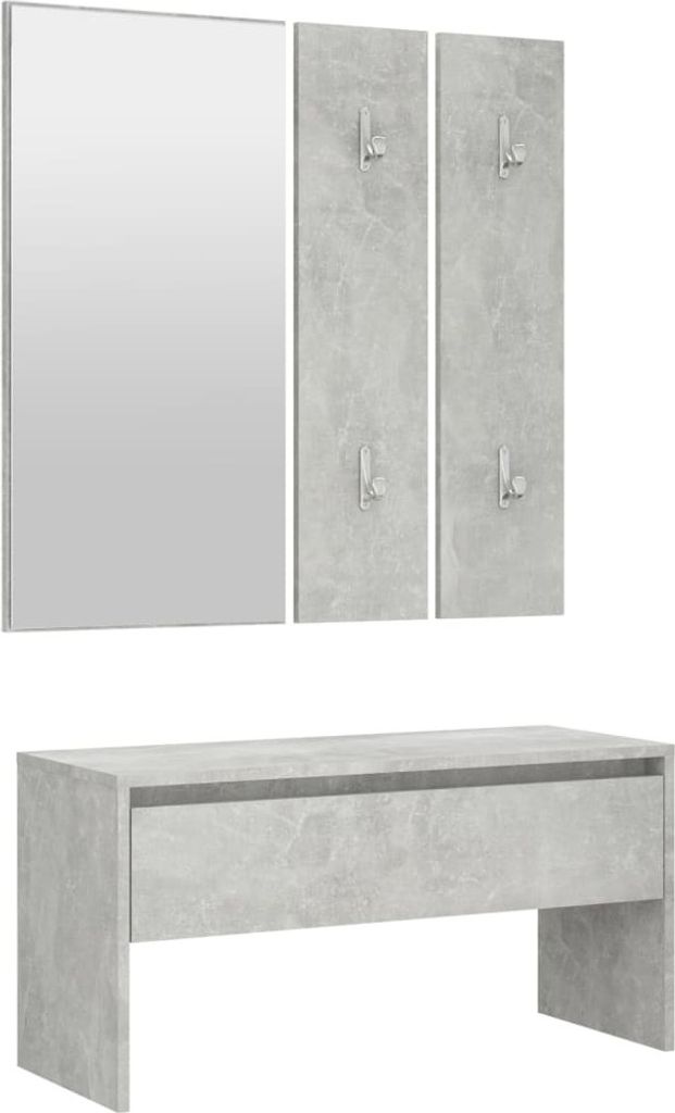 vidaXL Ensemble de vestiaires gris béton bois composite Image du produit 