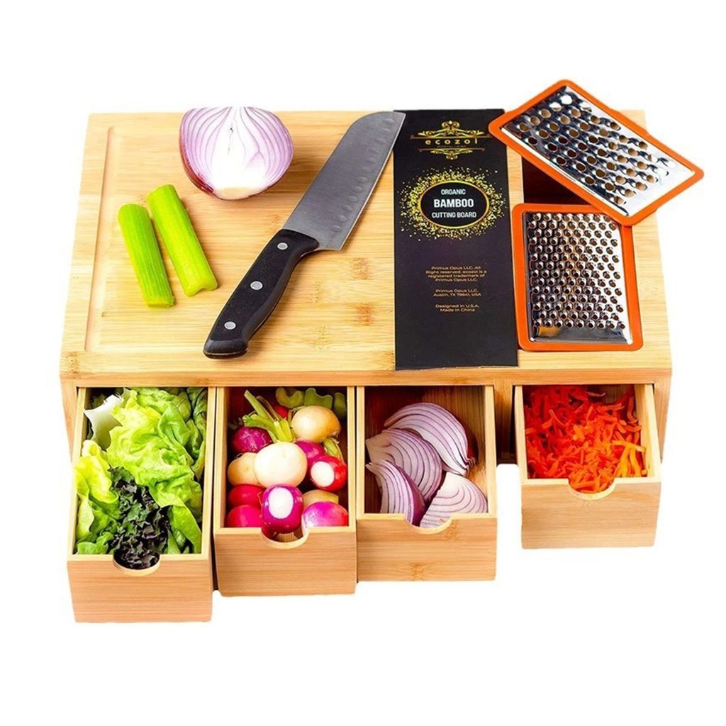 Schneidebretter, Frühstücksbrettchen mit 4 Lagerbehälter, Produktbild 