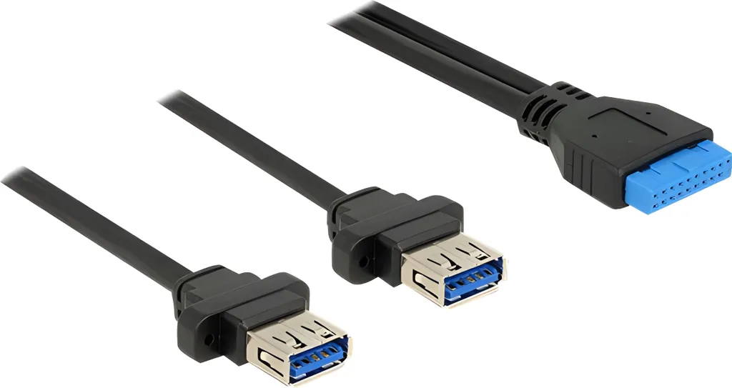 Delock Cavo Interno USB 3.0 19 Pin Femmina 2.00mm a 2 Porte USB