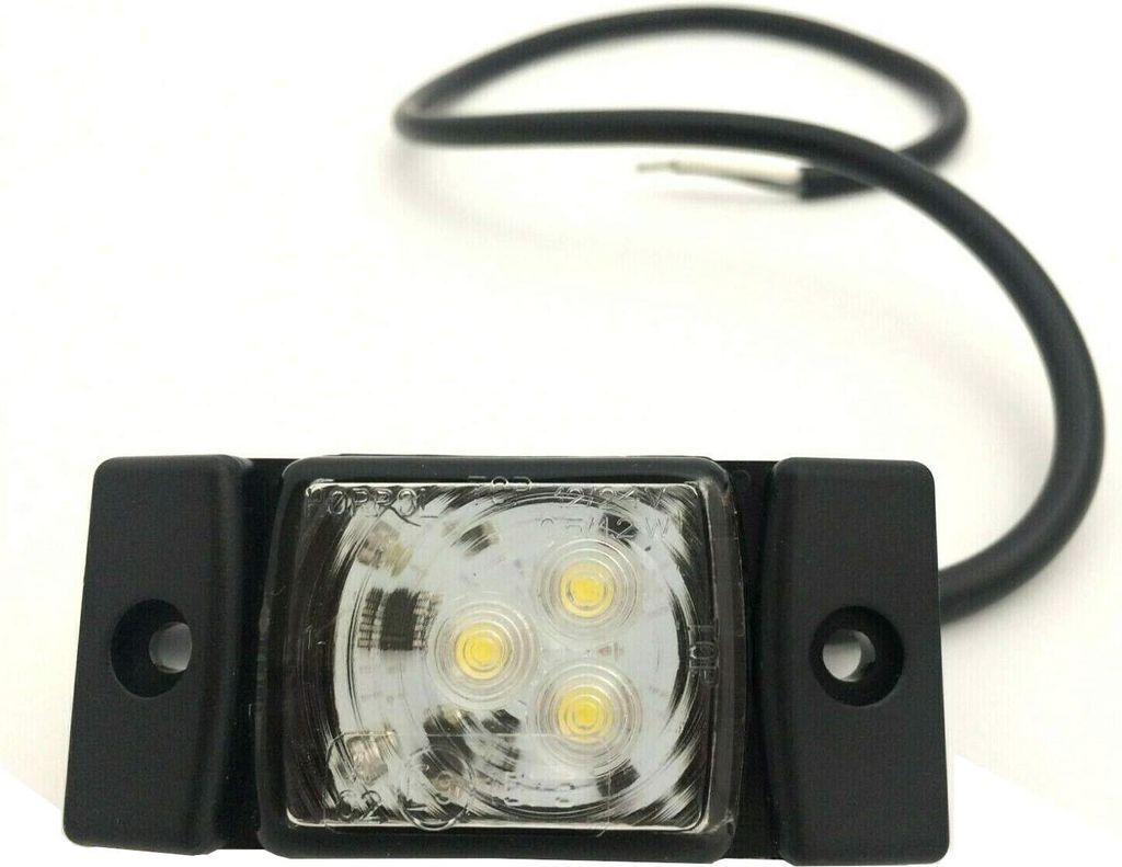 Weiß LED Umrissleuchte Begrenzungsleuchte 12V 24V Anhänger LKW 73x33x17mm Kabel