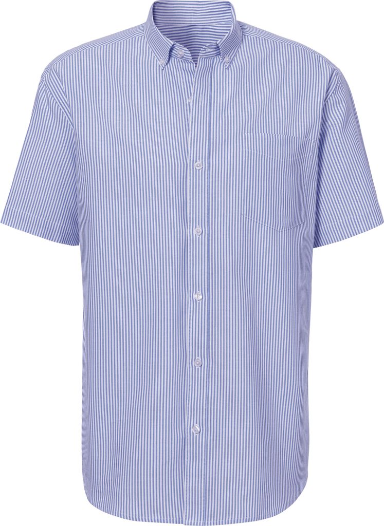H.I.S. Kurzarmhemd Regular fit blau / weiß Größe M