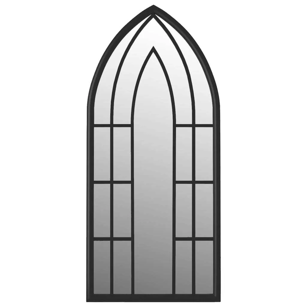 Specchio da Giardino vidaXL 70x30 cm Nero Ferro - Stile Vintage Esterno