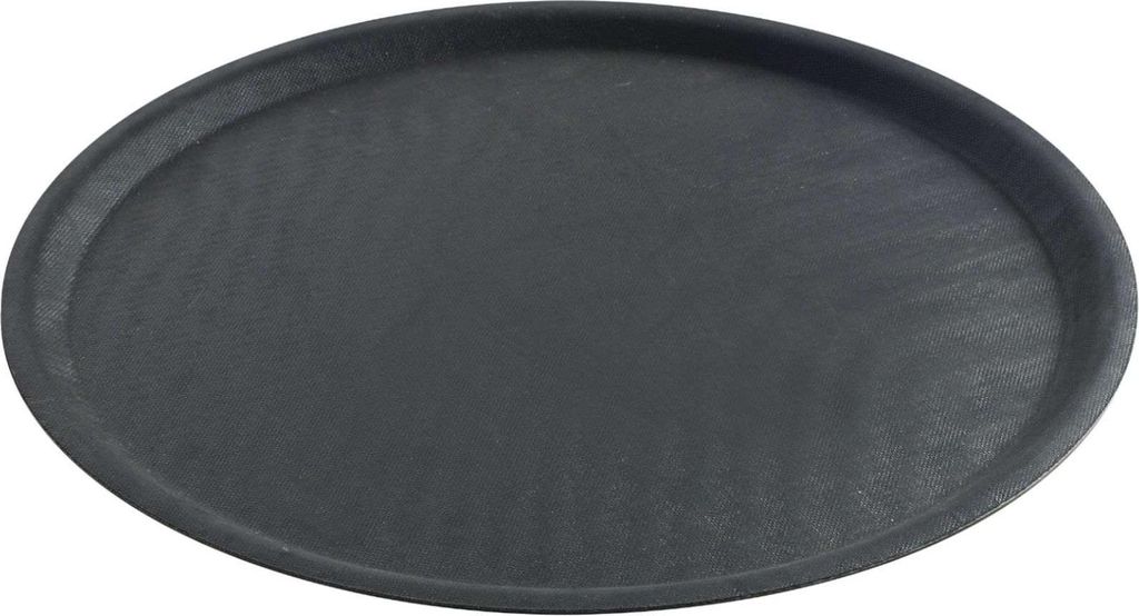 HENDI Serviertablett rund schwarz 400 mm Fiberglas