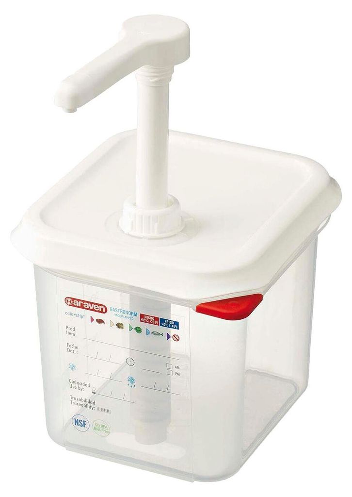 Distributeur de sauces GN ARAVEN 1/6, Polyproplyen, Contenu Image du produit 