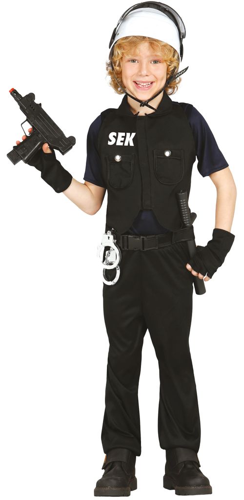 S.W.A.T. Polizist - Kostüm für Kinder Gr. 98 - 146, Produktbild 