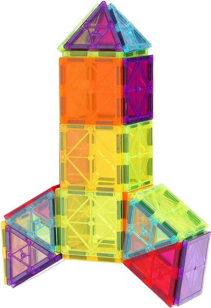 Magnetic Tiles Magnetic Building Toy 55 PCS Magnet Blocks for Kids 3D Set