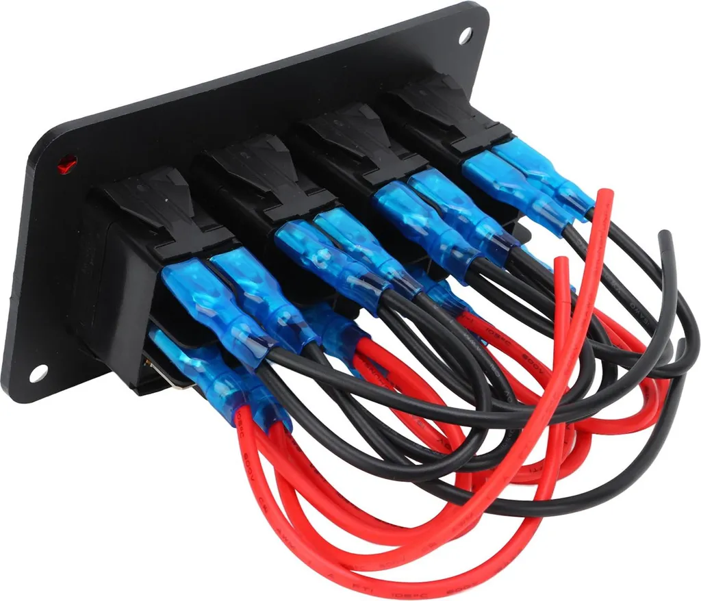 Console de commande 4 interrupteurs LED rouges pour bateau et auto - 2