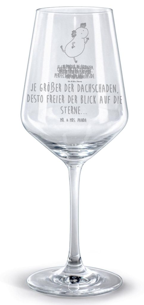 Mr. & Mrs. Panda glas für rotwein Axolotl Tanzen - Transparent - Geschenk, Rotweinglas mit Gravur, Weinglas, Kelch, Verrückt, Sterne, graviert, g...