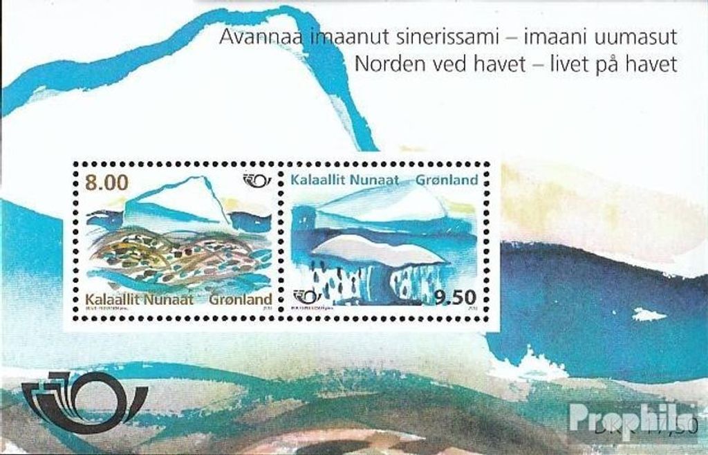 Briefmarken Dänemark - Grönland 2012 Mi Block59 (kompl.Ausg.) postfrisch Leben am Meer