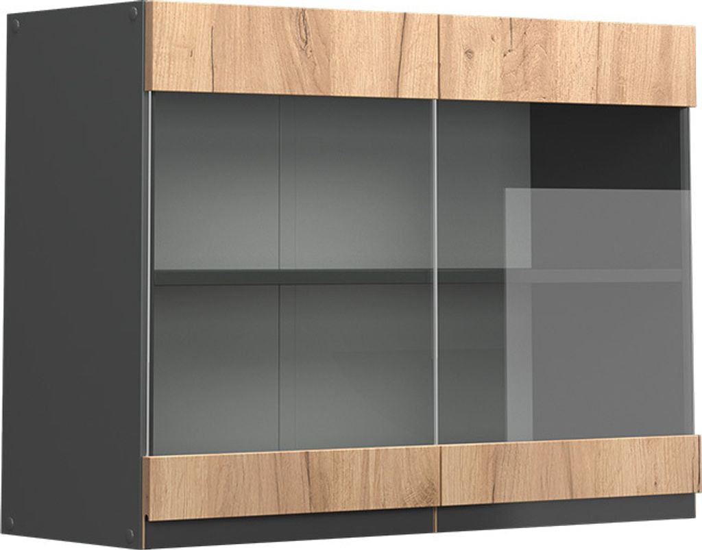 Armario de cocina con vidrio Vicco R-Line Roble dorado 80 Imagen del producto 
