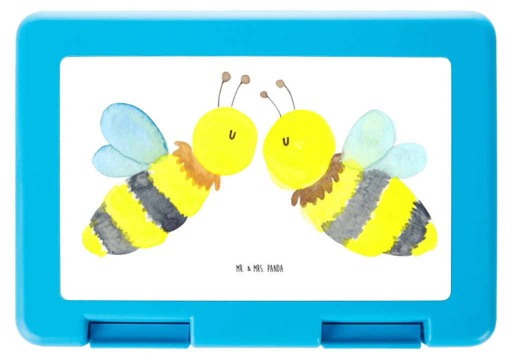 Mr. & Mrs. Panda Bento Box Biene Liebe - Weiß - Geschenk, Bentobox, Lebensmittel Aufbewahrungsbox, Speisebehälter, Lunchbox, Snackbox
