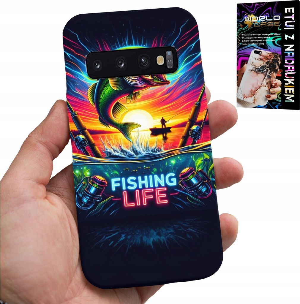 Fall Für Samsung Galaxy S10 Plus - Angeln Muster Fischerei Angeln Angeln Rücken