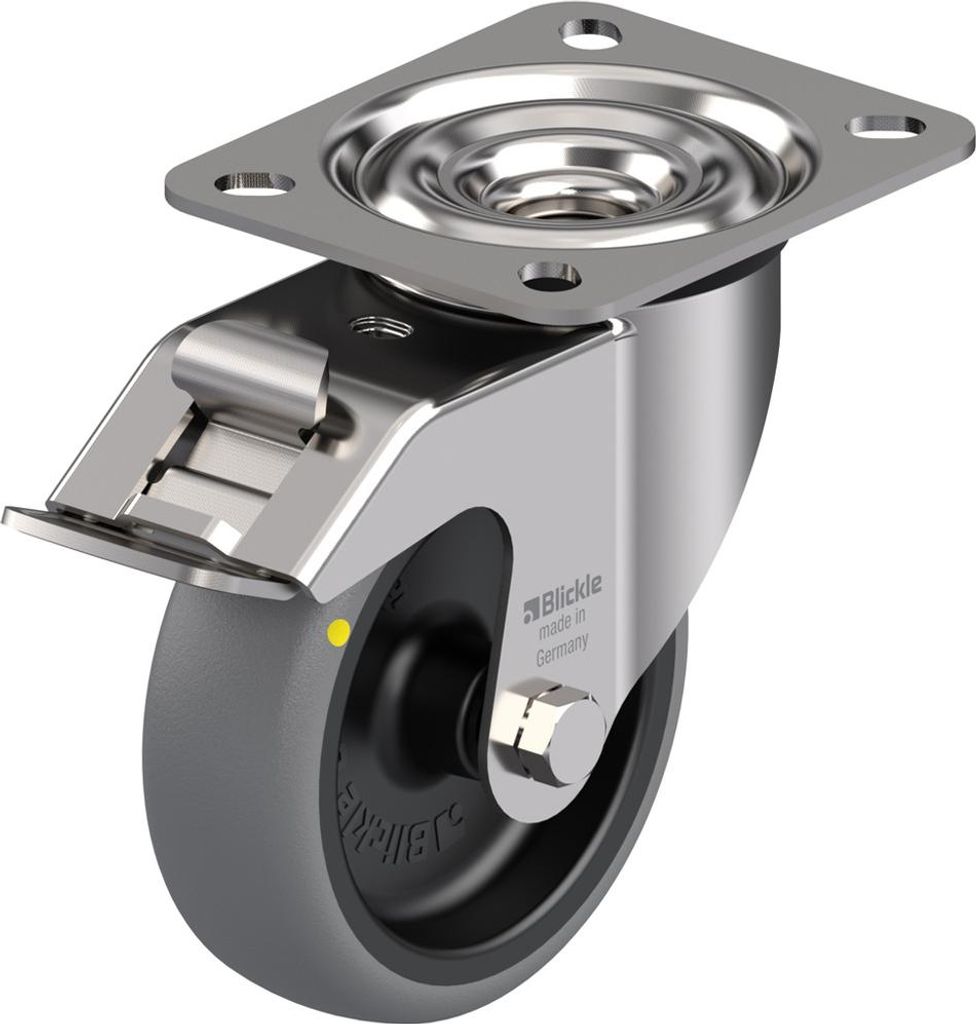 100mm Edelstahl-Lenk-/Bremsrolle mit grauer, elektrisch leitfähiger Rolle