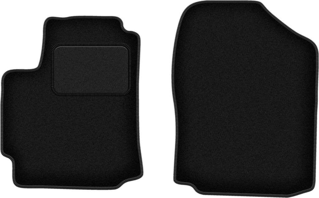 Velours-Fußmatten Vorne passend für Daihatsu Sirion III M300 (Schrägheck, Bj. 2004-2010) – schwarz, passgenau, mit Befestigungen set 2 Stk. -...