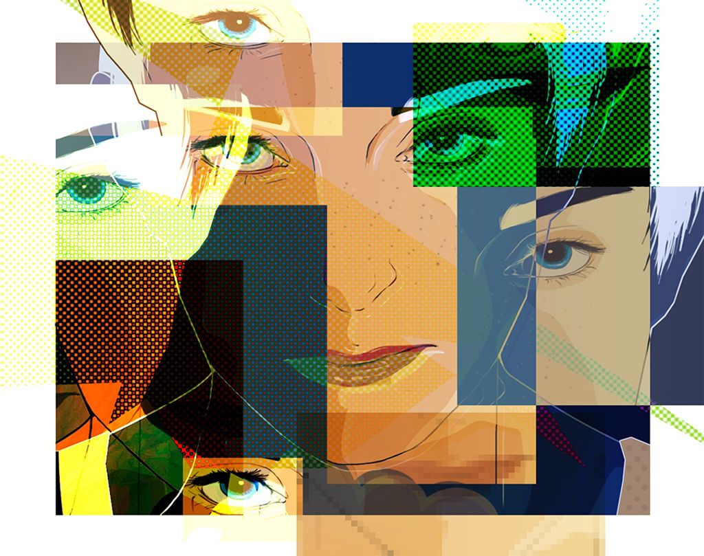 Kunstdruck auf Leinwand - Augen der Pop Art - Wanddeko, Produktbild 