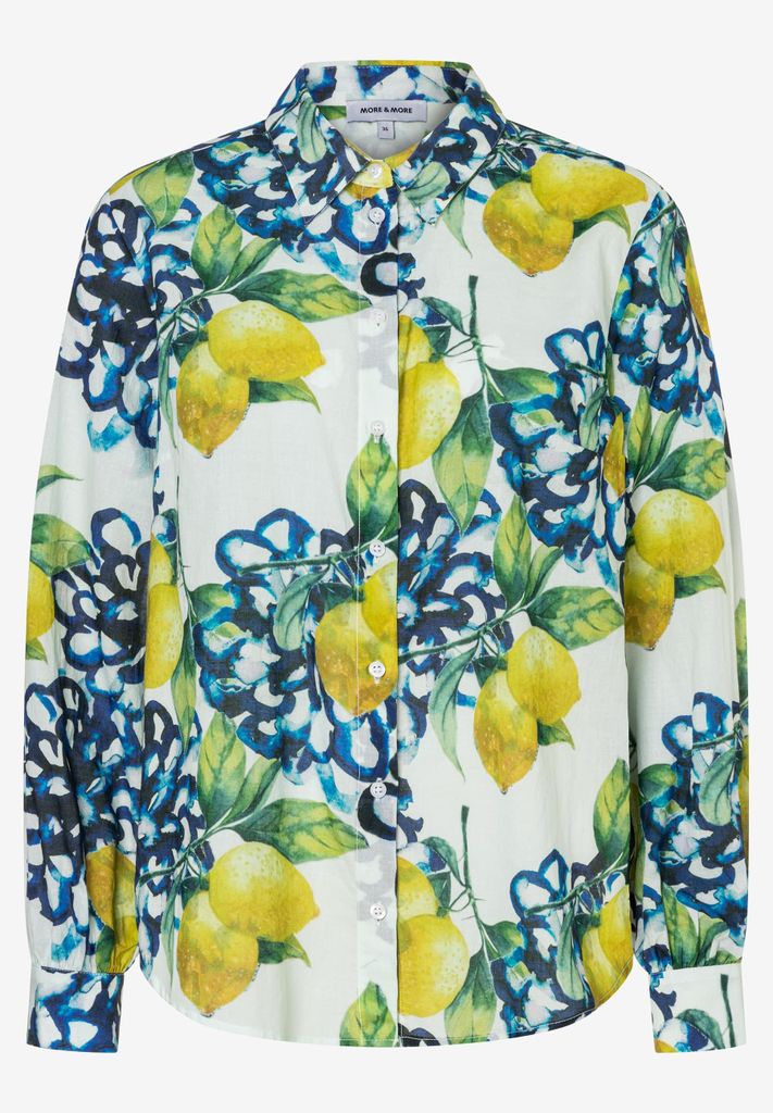 More & More Printed CO-Voile Shirt Blouse, lemon print 5041 5041 34