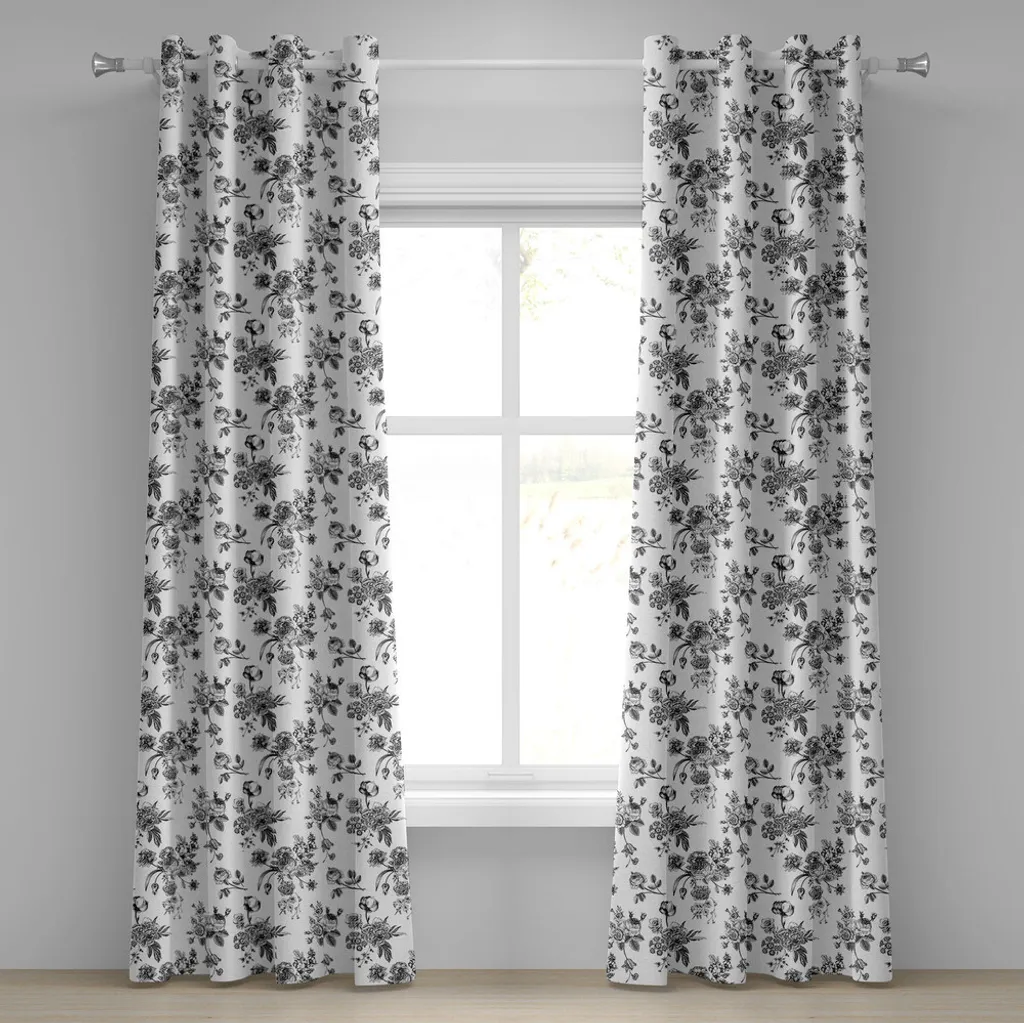 Tenda Regale ABAKUHAUS Bianca e Nera: Eleganza Vittoriana 225cm