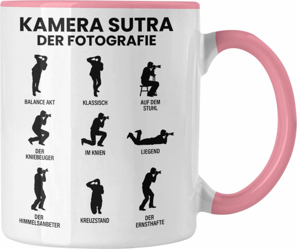 Trendation - Fotograf Tasse Zubehör Fotografie Geschenk Fotografieren Kaffeetasse Geschenkideen Lustiger Spruch Kamera Sutra (Rosa)