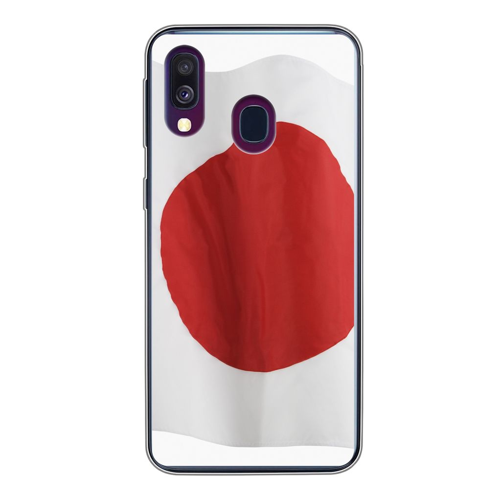 MuchoWow Handyhülle Schutzhülle Hülle für Samsung Galaxy A40 Die Flagge von Japan auf weißem Hintergrund Silikon Softcase Handy Hülle - Han...